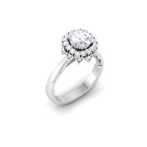 Enchanting Cascade: 0.8 Carat Diamond Ring, Dazzling Elegance in 18k Gold