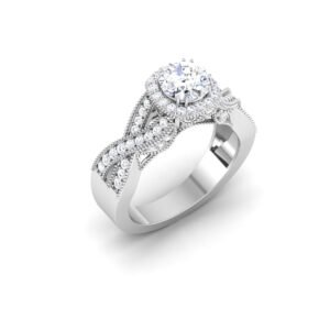 Elegant Whispers: 1 Carat Diamond Ring, Delicate Sophistication in 18k Gold