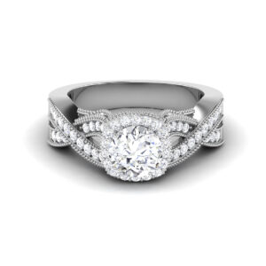 Elegant Whispers: 1 Carat Diamond Ring, Delicate Sophistication in 18k Gold