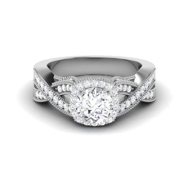 Elegant Whispers: 1 Carat Diamond Ring, Delicate Sophistication in 18k Gold
