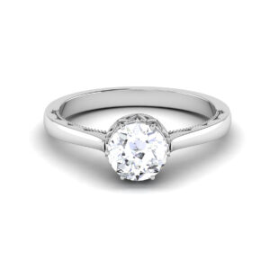 Ethereal Sparkle: 0.8 Carat Diamond Ring, Captivating Radiance in 18k Gold