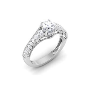 Enchanting Cascade: 0.8 Carat Diamond Ring, Dazzling Elegance in 18k Gold
