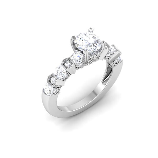 Iridescent Radiance: 1 Carat Diamond Ring, Captivating Luminescence in 18k Gold