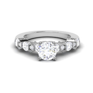 Iridescent Radiance: 1 Carat Diamond Ring, Captivating Luminescence in 18k Gold