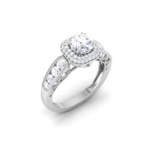 Ethereal Sparkle: 1 Carat Diamond Luminescence in 18k Gold