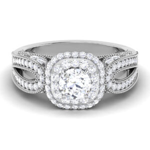 Glimmering Petals: 0.5 Carat Diamond Blossoms in 18k Gold