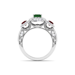 Emerald Cut Diamond Ring in 18K Gold Dubai UAE – Accented Luxury Design