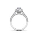 Opulent Sparkle: 18k Gold Emerald-Cut Diamond Ring with Glittering Accents