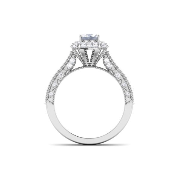 Opulent Sparkle: 18k Gold Emerald-Cut Diamond Ring with Glittering Accents - Image 2