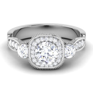 Ethereal Majesty: 1 Carat Diamond Elegance in 18k Gold