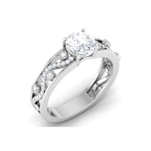 Luminous Majesty: 1 Carat Diamond Ring, Timeless Beauty in 18k Gold