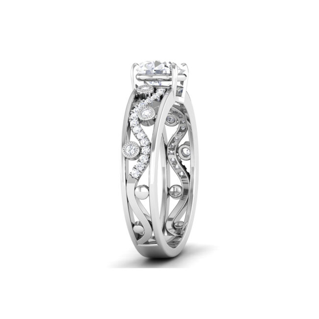 Luminous Majesty: 1 Carat Diamond Ring, Timeless Beauty in 18k Gold - Image 3