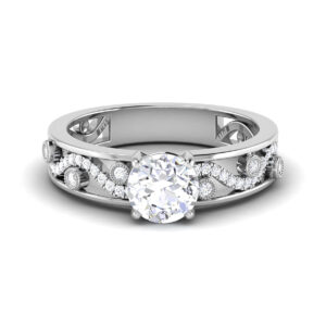 Luminous Majesty: 1 Carat Diamond Ring, Timeless Beauty in 18k Gold