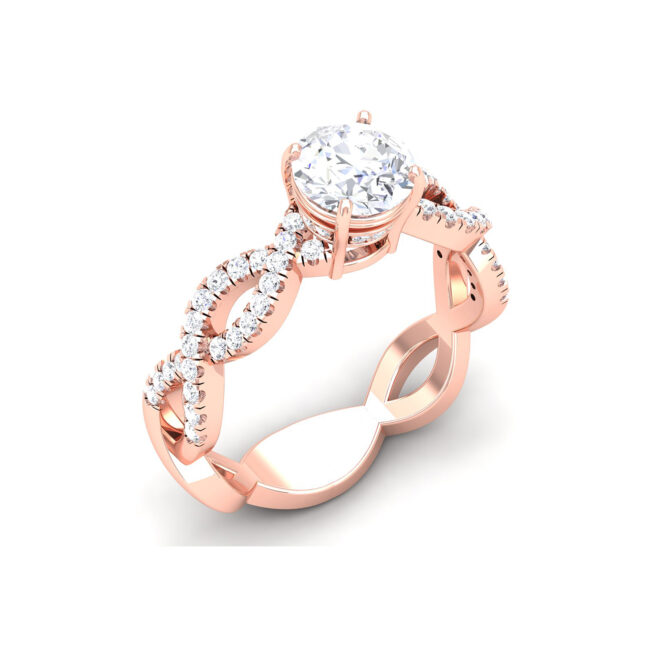 Gleaming Grace: 0.7 Carat Diamond Ring, Radiant Beauty in 18k Gold - Image 2