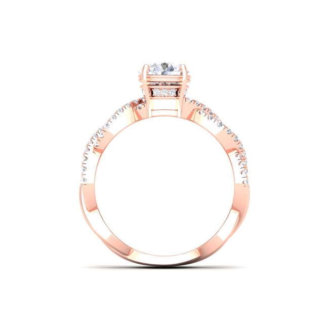 Gleaming Grace: 0.7 Carat Diamond Ring, Radiant Beauty in 18k Gold - Image 4