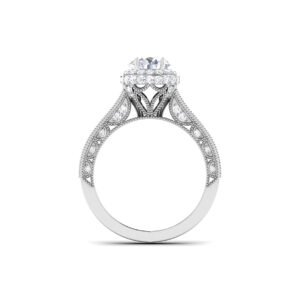 Royal Luminary: 1 Carat Diamond Ring, Exquisite Radiance in 18k Gold