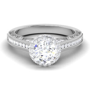 Royal Luminary: 1 Carat Diamond Ring, Exquisite Radiance in 18k Gold