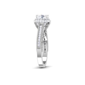 Royal Luminary: 1 Carat Diamond Ring, Exquisite Radiance in 18k Gold