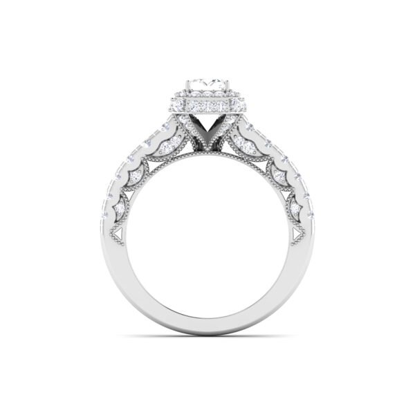 Luxurious Legacy: Emerald-Cut Diamond Ring with Accented Diamonds in 18k Gold