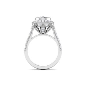 Glistening Cascade: 1 Carat Diamond Ring Captivating Sparkle in 18k Gold