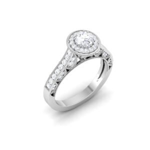 Nature's Delight: 0.4 Carat Diamond Ring, Floral Elegance in 18k Gold