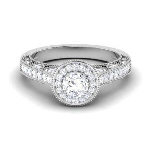 Nature's Delight: 0.4 Carat Diamond Ring, Floral Elegance in 18k Gold