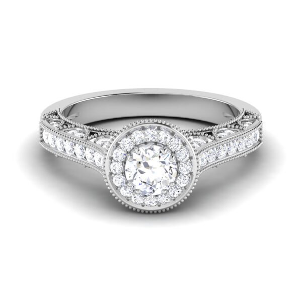 Nature's Delight: 0.4 Carat Diamond Ring, Floral Elegance in 18k Gold