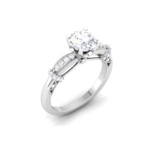 Glimmering Affinity: 1 Carat Diamond Ring, Mesmerizing Connection in 18k Gold