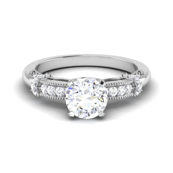 Glimmering Affinity: 1 Carat Diamond Ring, Mesmerizing Connection in 18k Gold