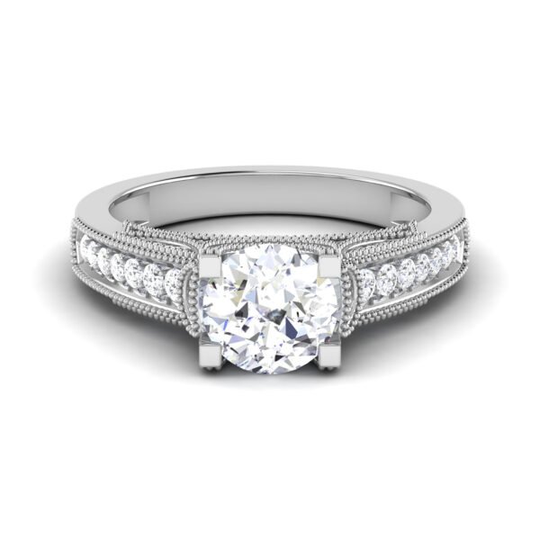Majestic Luminary: 1 Carat Diamond Ring, Regal Glamour in 18k Gold