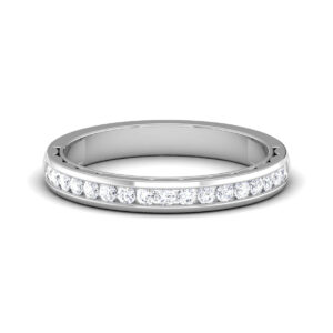 Luminescent Echo: 0.32 Carat Half Eternity Diamond Ring in 18k Gold