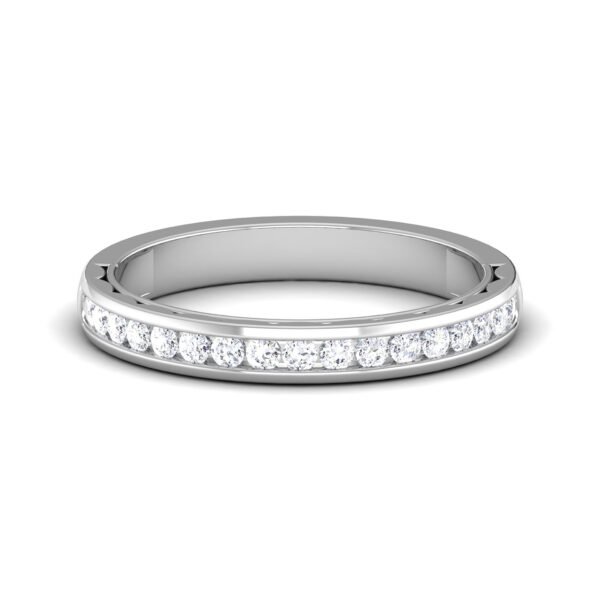 Luminescent Echo: 0.32 Carat Half Eternity Diamond Ring in 18k Gold