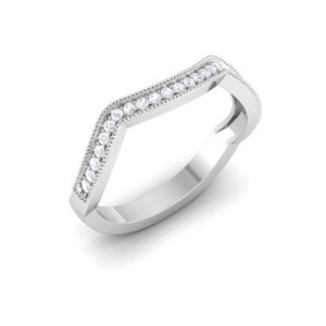 Radiant Delight: 0.19 Carat Half Eternity Diamond Ring in 18k Gold