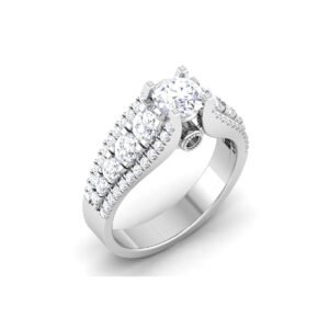 Radiant Majesty: 1 Carat Diamond Ring, Timeless Elegance in 18k Gold