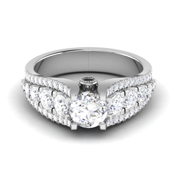 Radiant Majesty: 1 Carat Diamond Ring, Timeless Elegance in 18k Gold