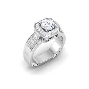 Eternal Radiance: 1 Carat Diamond Ring, Timeless Glamour in 18k Gold