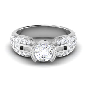 Radiant Harmony: 0.8 Carat Diamond Ring, Elegance in 18k Gold