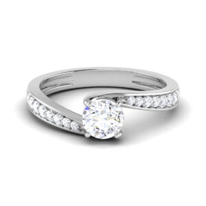 Radiant Serenity: 0.8 ct Diamond Engagement Ring, Captivating Elegance in 18k Gold