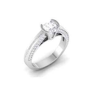 Harmonic Glow: 0.8 ct Diamond Engagement Ring, Melodic Love in 18k Gold