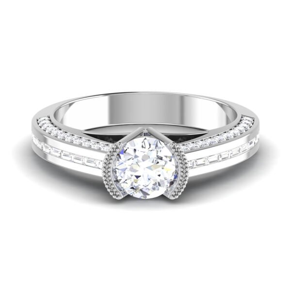 Harmonic Glow: 0.8 ct Diamond Engagement Ring, Melodic Love in 18k Gold