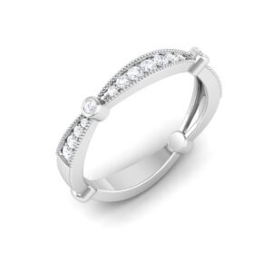 Radiant Reverie: 0.23 cts Diamond Half Eternity Ring, Luminous Serenade in 18k Gold