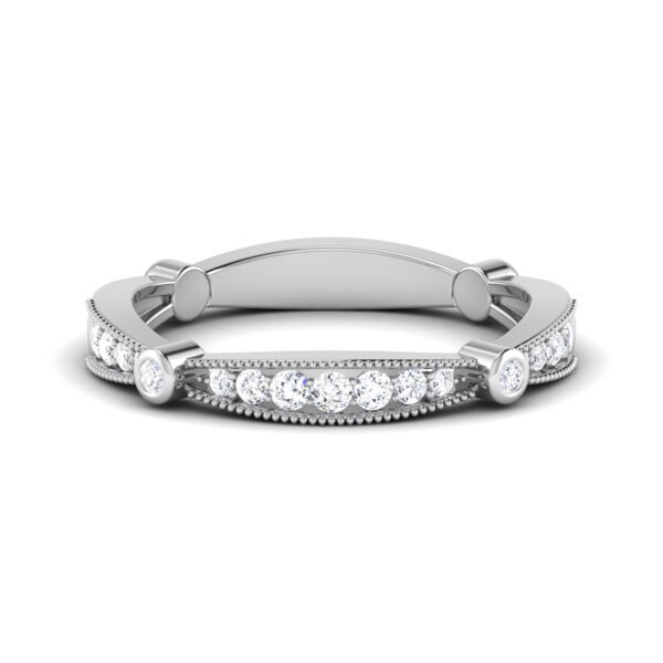 Radiant Reverie: 0.23 cts Diamond Half Eternity Ring, Luminous Serenade in 18k Gold