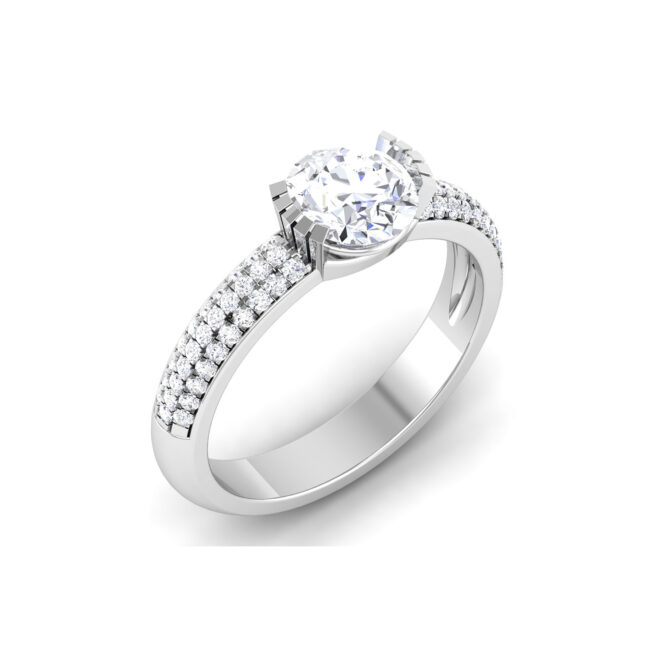 Shimmering Splendor: 1 Carat Diamond Ring, Exquisite Elegance in 18k Gold