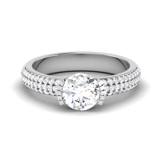 Shimmering Splendor: 1 Carat Diamond Ring, Exquisite Elegance in 18k Gold