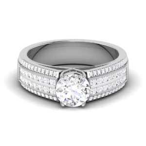 Dazzling Aura: 1 Carat Diamond Ring, Mesmerizing Beauty in 18k Gold