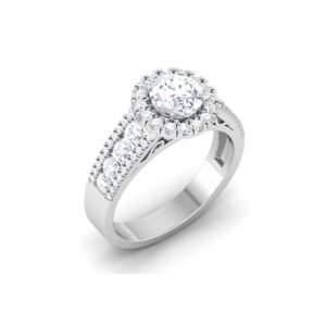 Luminous Serenade: 1 Carat Diamond Ring, Enchanting Melody in 18k Gold