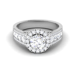 Luminous Serenade: 1 Carat Diamond Ring, Enchanting Melody in 18k Gold