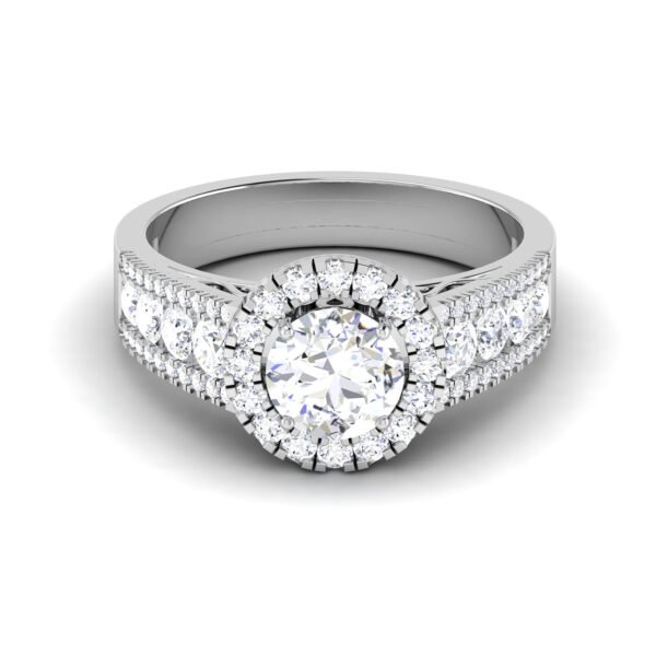 Luminous Serenade: 1 Carat Diamond Ring, Enchanting Melody in 18k Gold