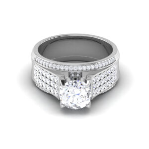 Radiant Crescendo: 2 Carat Diamond Ring, Brilliant Harmony in 18k Gold