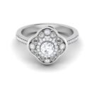 Blooming Brilliance: 0.3 Carat Diamond Floral Ring, Nature's Elegance in 18k Gold